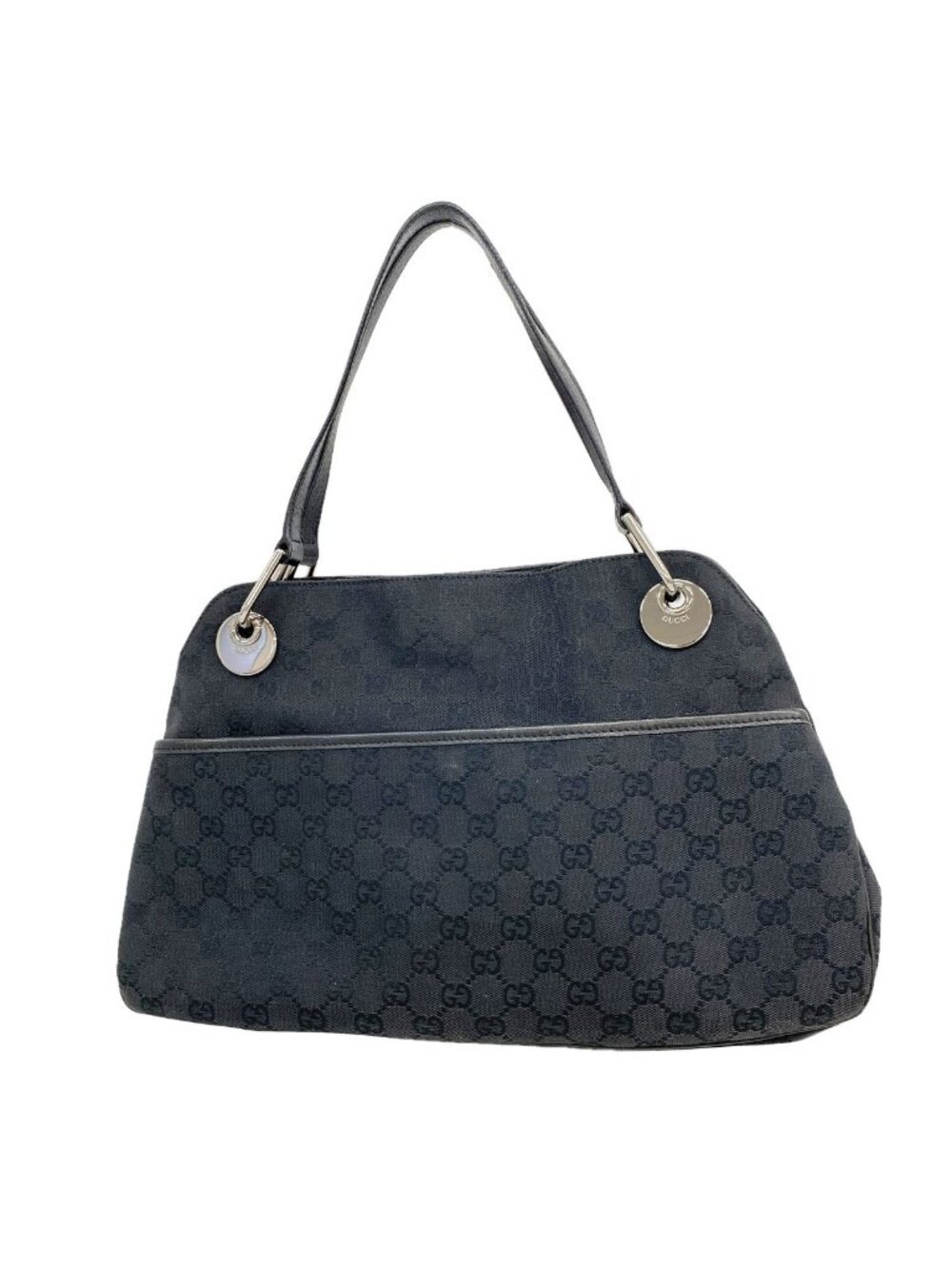 Gucci Handbag GG Canvas Black Silver